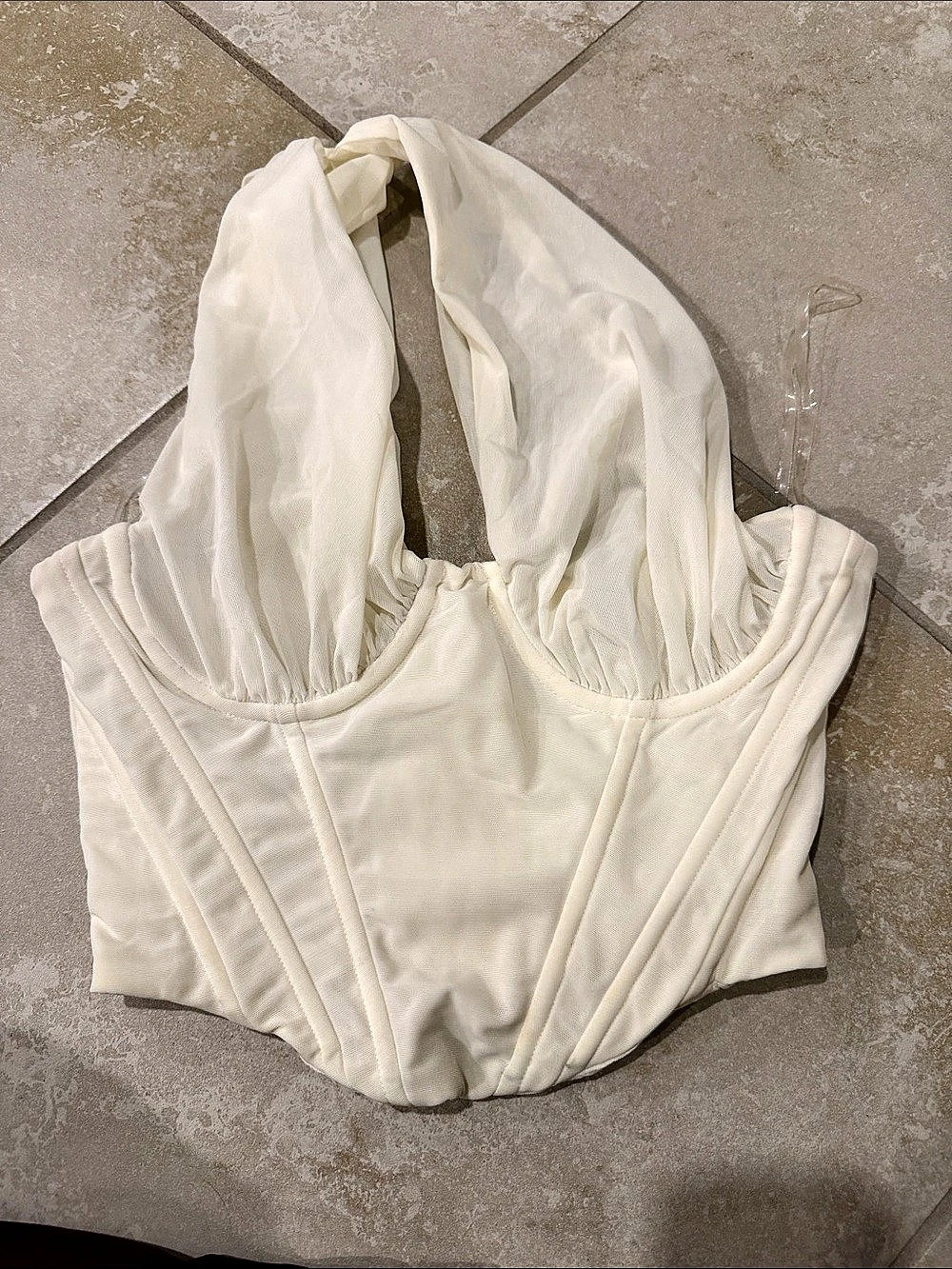 White Corset Crop Top Like New